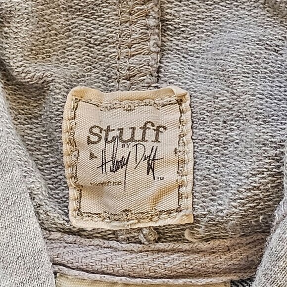 Girl Denim Jacket Sz 7 Embroidered Floral Design Gray Hoodie Stuff Hillary Duff - Picture 6 of 7